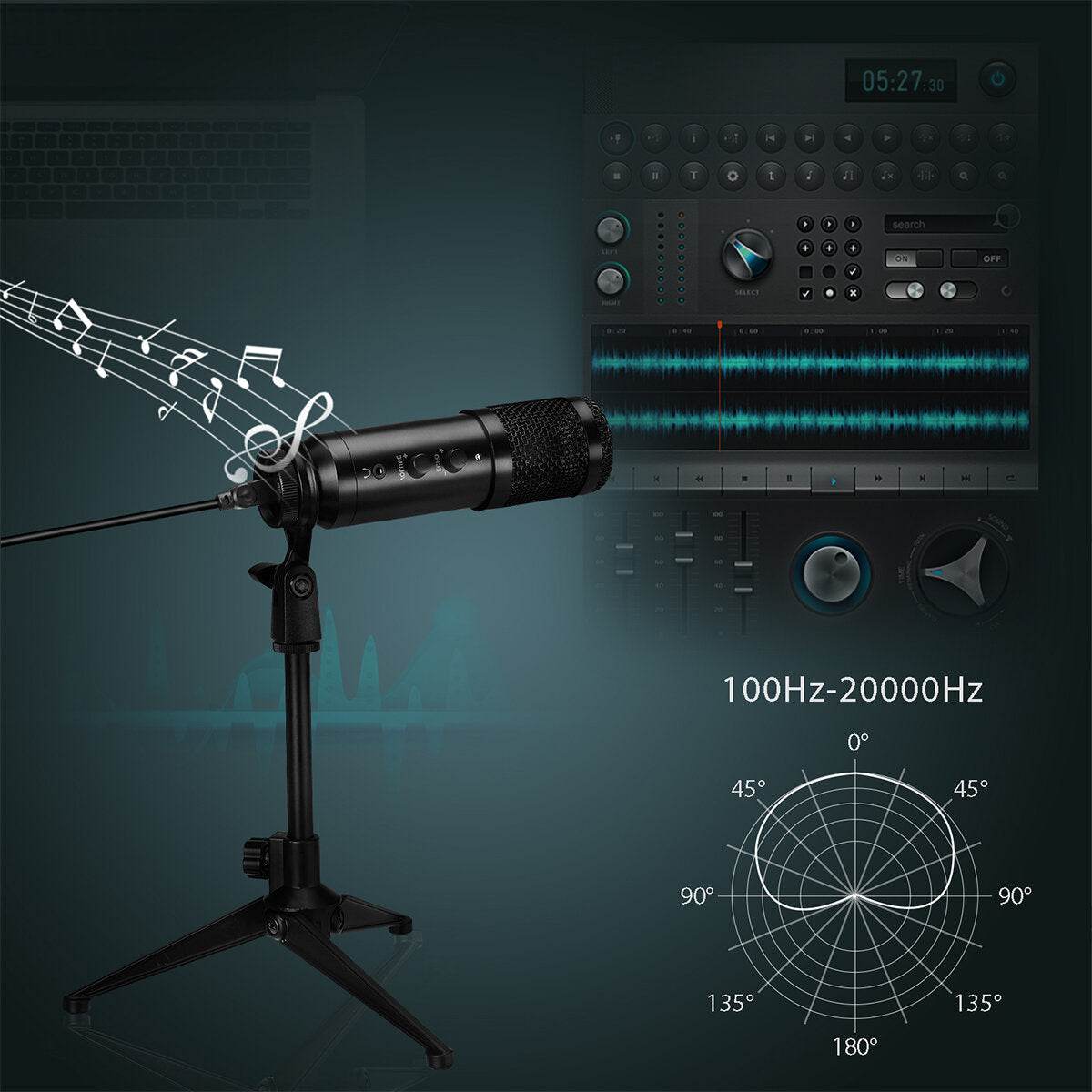 USB Microphone Professional Condenser Microphones For PC Computer Laptop Recording Studio Singing Gaming