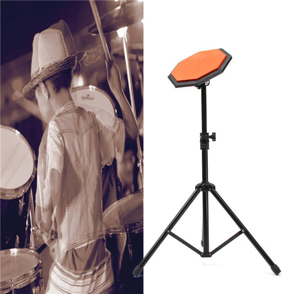 8" 21cm Rubber Dumb Drum Practice Pads Set with Stand