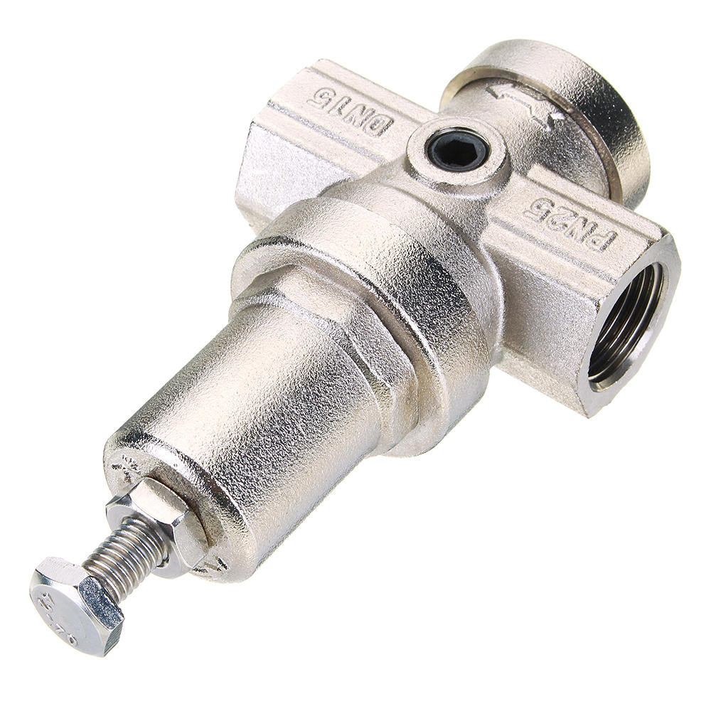 1/2" Brass High Precision Water Pressure Reducing Relief Valve Adjustable Nickel Plating DN15 PN25