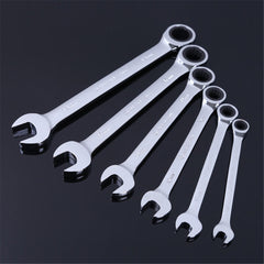 8-32mm Steel Silver Metric Spanner Open End Wrench Ratchet Ring Mechanic Tool