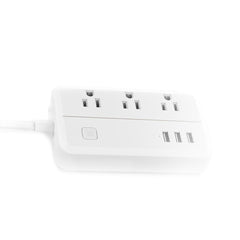 US Plug Sockets with 3 Outlet 3 USB Sockets Overload Switch Surge ProtectorWith Extension Cable Switch Power Outlet