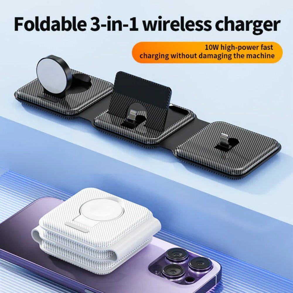 Fast Wireless Charger Pad for iPhone 13/14/Pro/Max, iWatch, AirPods, Qi-enabled