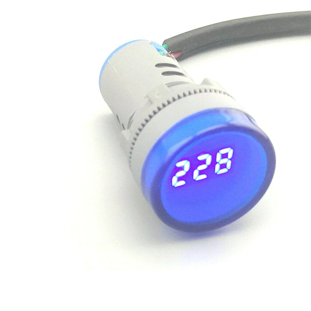 22mm AC 60V-450V LED Digital Voltmeter Indicator Lamp Voltage Gauge Monitor