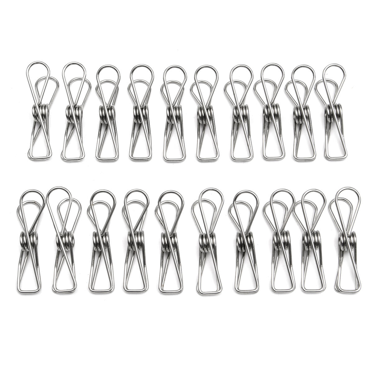 20Pcs Stainless Steel Clothes Pegs Metal Clips Hanger for Socks Underwear Towel Sheet