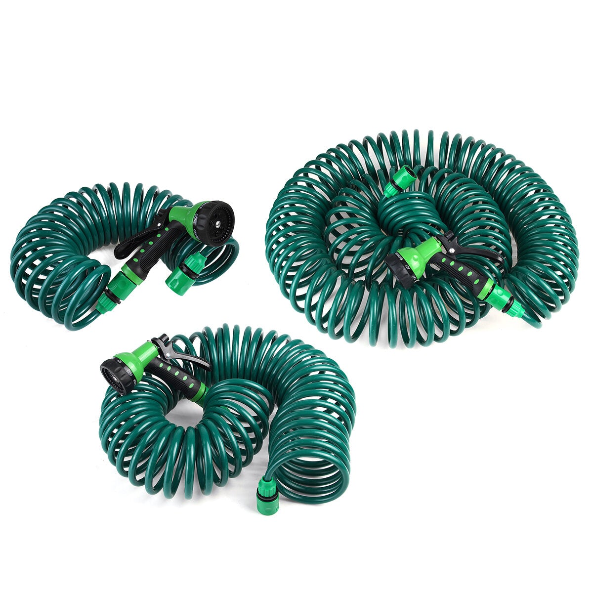 7.5M 15M 30M Retractable Coil Garden Hose Pipe Expandable Reel Spray Hose Tap Connector