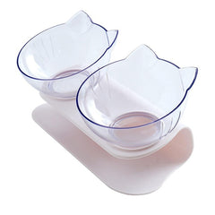 1/2 PCS Bowl Oblique Mouth Double Bowl Drinking Food Bowl Neck-protection Pet Bowl Cat Supplies Dog Puppy