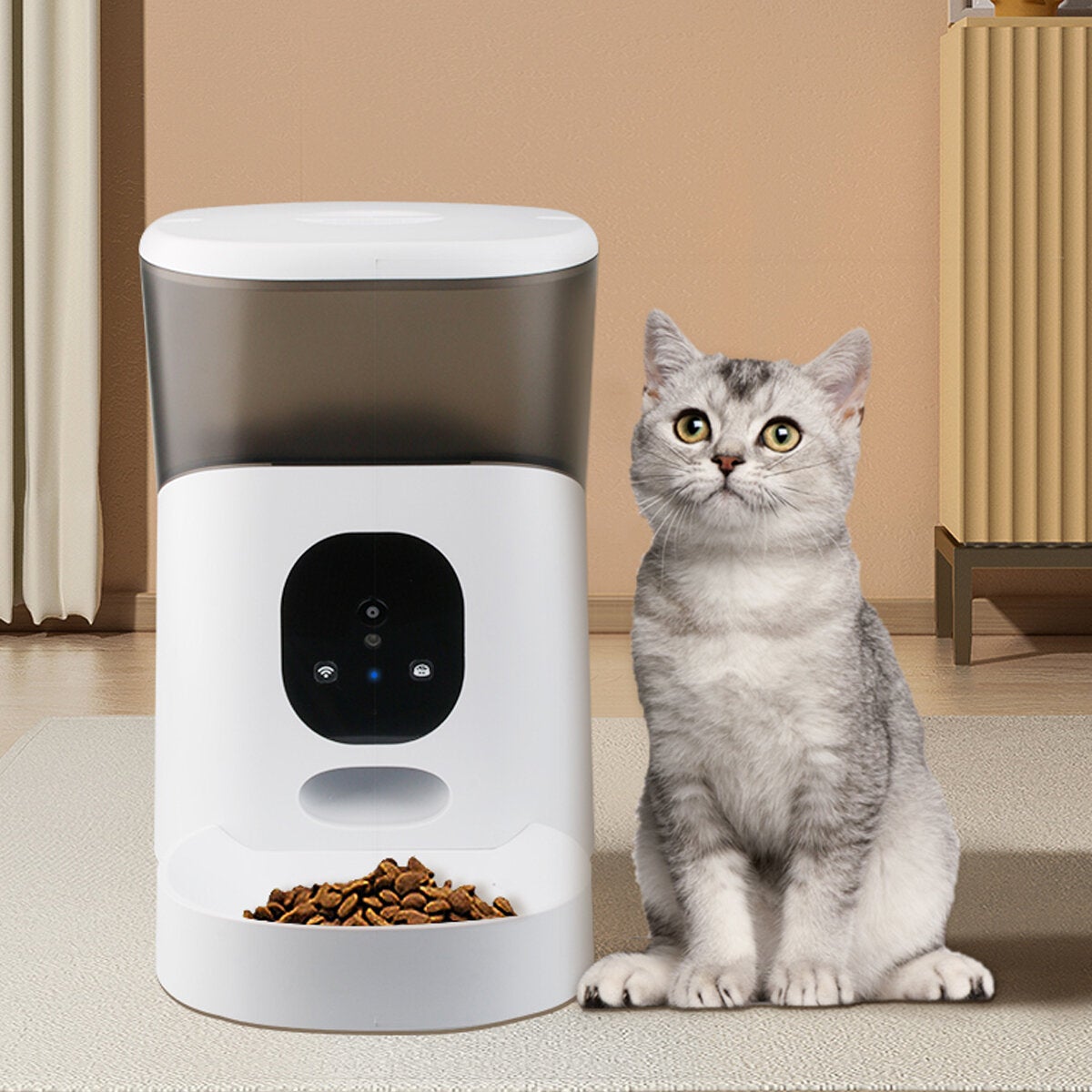 5L Pet Feeder Wi-Fi Remote Control Voice Control Cat Dog Feeder with Dual Power Design