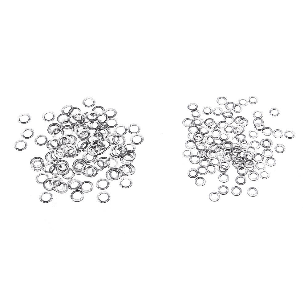 100Pcs M3 M4 Stainless Steel Double-sided Tooth Washers Ribbed Safety Spring Lock Anti-slip Washer