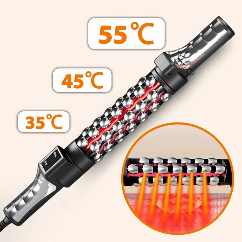36W Heated Massage Roller with 360° Rotating Balls for Full Body, Anti-Cellulite - Red Light Therapy