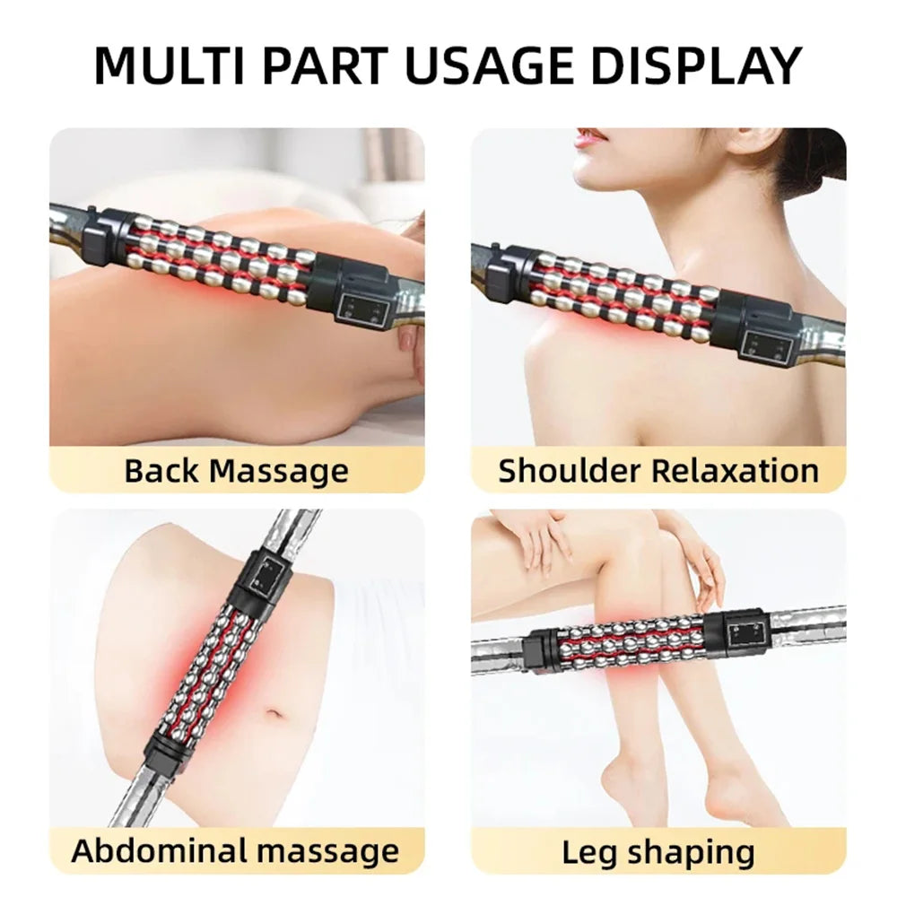 36W Heated Massage Roller with 360° Rotating Balls for Full Body, Anti-Cellulite - Red Light Therapy