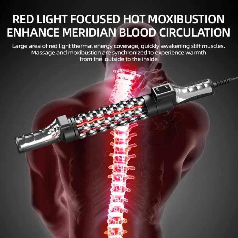 36W Heated Massage Roller with 360° Rotating Balls for Full Body, Anti-Cellulite - Red Light Therapy