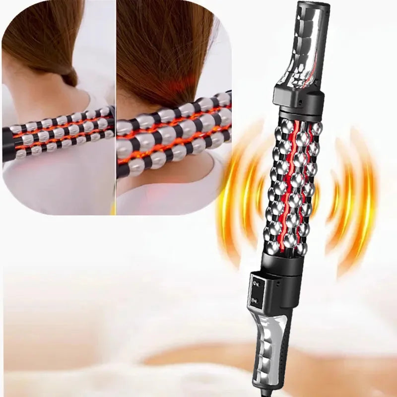36W Heated Massage Roller with 360° Rotating Balls for Full Body, Anti-Cellulite - Red Light Therapy