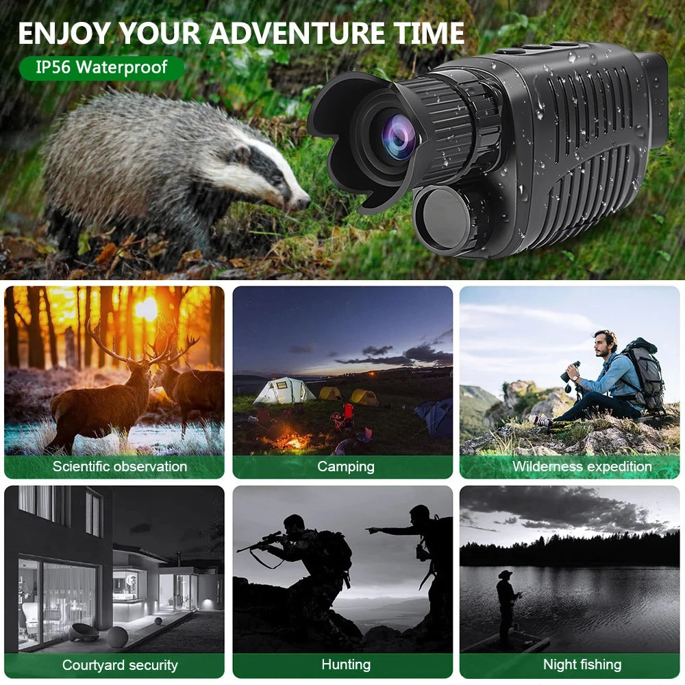 Handheld Monocular Night Vision Device for Outdoor Outdoor Search Full Darkness 300m