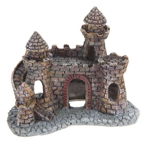 Aquarium Decoration Wizard's Castle Fish Tank Shelter House Hand Painted Realistic Castle