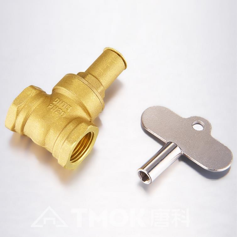 1/2" 3/4" 1" Brass Gate Valve Female Anti-theft Key Lock Water Oil Gas Security Gate Valve