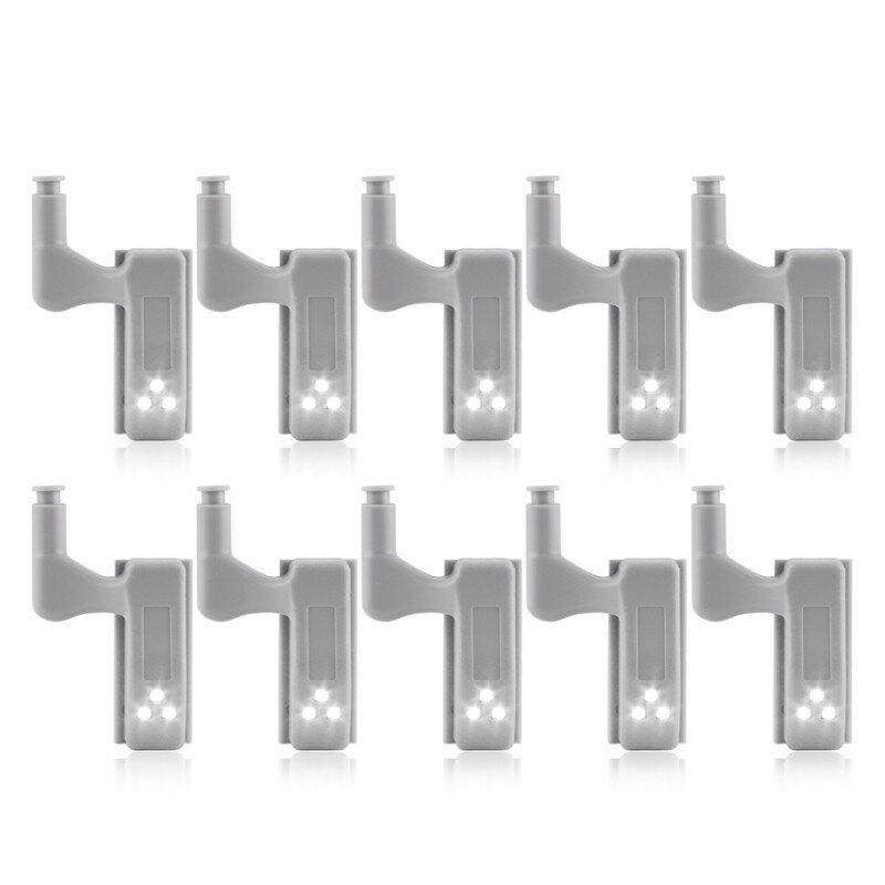 10Pcs LED Sensor Hinge Light Under Cabinet Light Cupboard Inner Hinge Lamp for Wardrobe Closet Kitchen Night Light