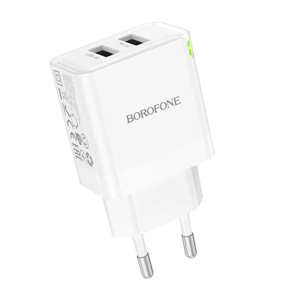 10.5W Dual USB-A Fast Charger EU Plug for iPhone, Hui, Samsung, Xiaomi