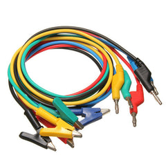 5Pcs 1M 4mm Silicone Banana Plug to Crocodile Alligator Clip Test Probe Lead Wire Cable