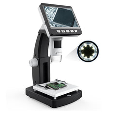 1000X 4.3 inches HD 1080P Portable Desktop LCD Digital Microscope Support 10 Languages 8 Adjustable High Brightness LED