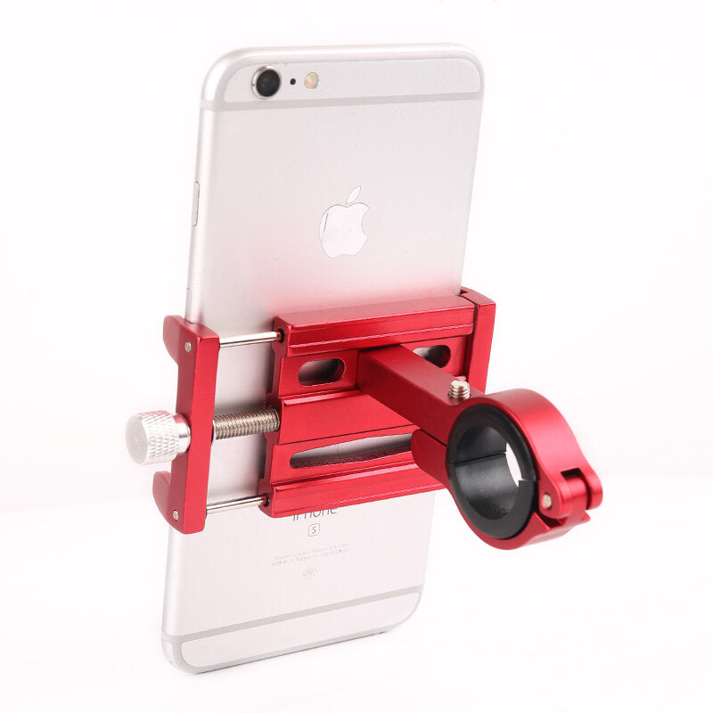 Aluminum Alloy Phone Holder 3.5"-6.5" Adjustable Phone Clip Stand Shockproof Portable Bike Holder Phone Bracket For Cycling Bicycle