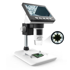 4.3 Inches HD 1080P Portable Desktop LCD Digital Microscope Support 10 Languages 8 Adjustable High Brightness LED