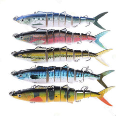 1pc 17.8CM 38G 8-Section Fishing Lures ABS Lead Fish Jig Simulation With Fish 2 Hooks