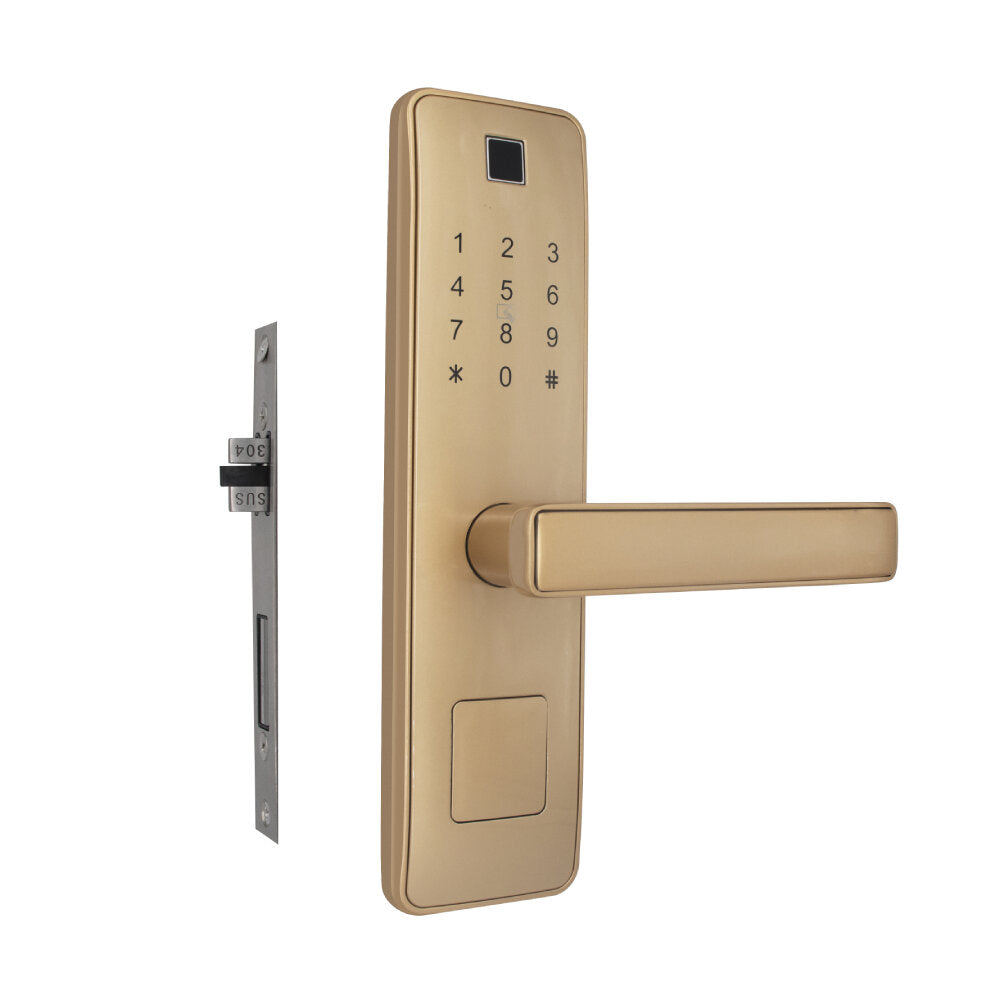 Biometric Fingerprint Intelligent Lock No Wiring Waterproof Security Smart Lock Fingerprint Smart Card Digital Code Electronic Door Lock For Home Security Mortise Lock