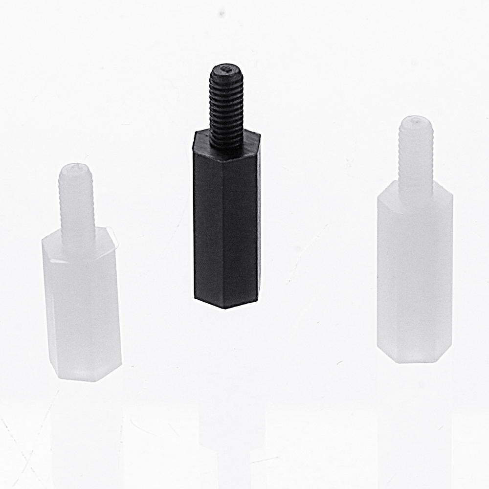 100Pcs M2.5 Nylon Hex Screw Black&White Female to Male PCB Standoff Column Set