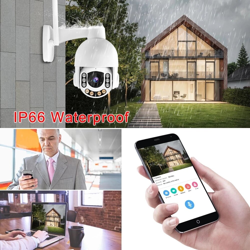2.0MP Smart IP Camera 5x ZOOM 1080P HD Night Vision WIFI AI Detaction Two Way Audio Pan 355 Outdoor Waterproof Security Camera