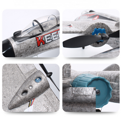 490mm Wingspan 2.4GHz 2CH Auto Balance EPP RC Airplane Warbird Glider RTF With LED Night Light