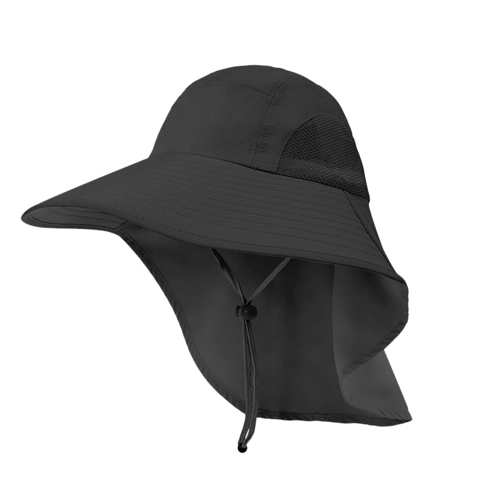 Folding Fishing Hat Wide Brim UPF50+ Breathable Quick Dry Sun Cap with Neck Flap Hunting Climbing Camping