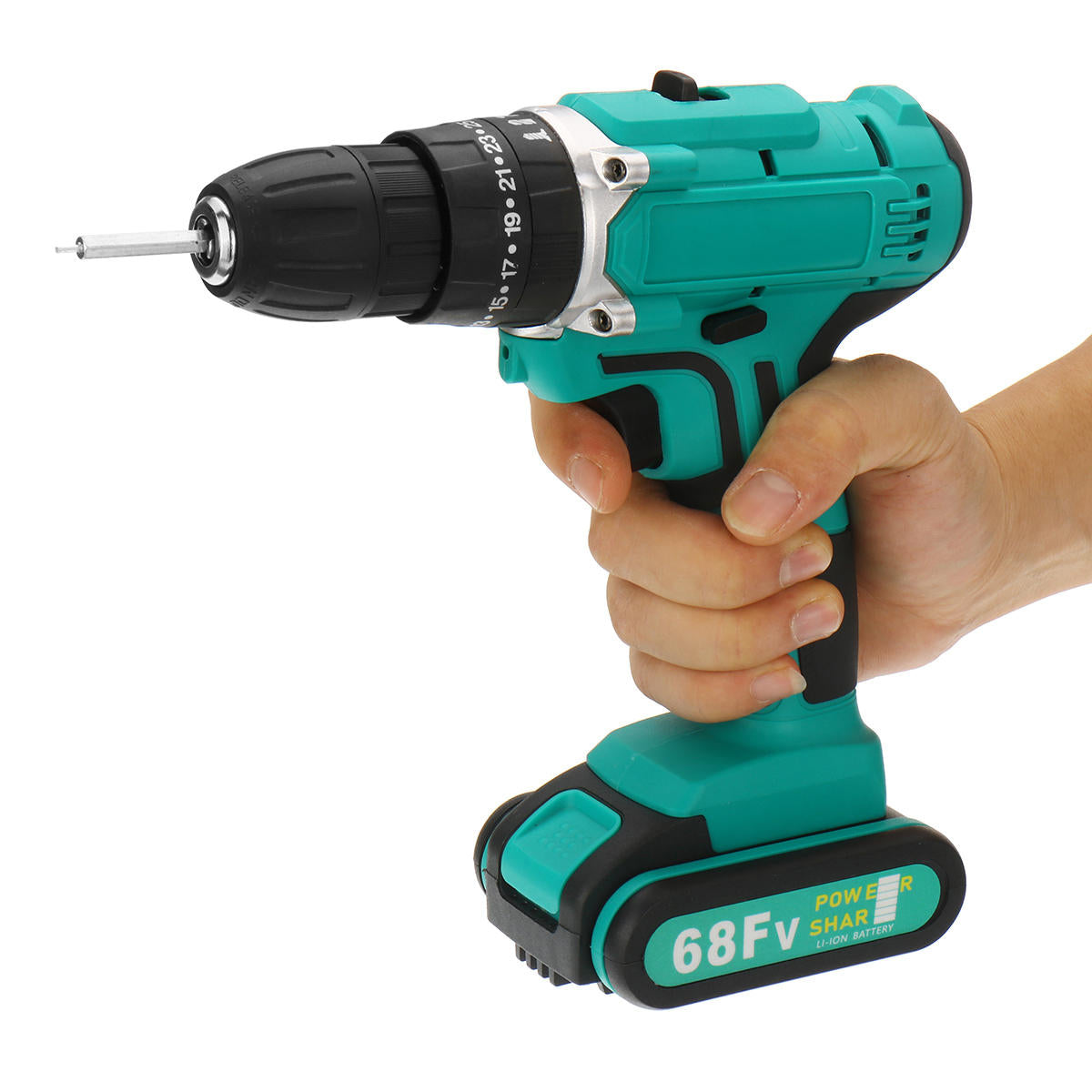 68FV Household Lithium Electric Screwdriver 2 Speed Impact Power Drills Rechargeable Drill Driver