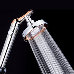 Shower Head Water Saving Flow 360 Rotating High Pressure Spray Stop Button