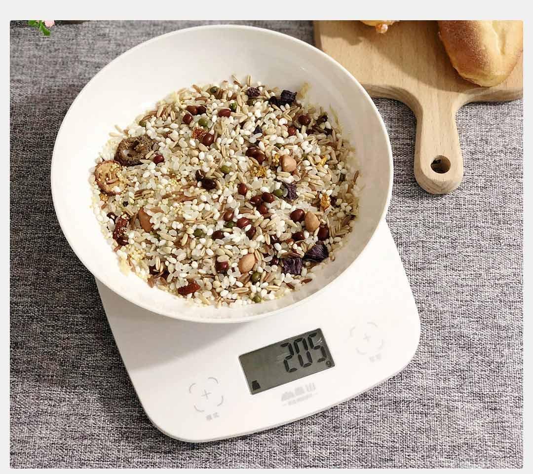 2g-5kg ABS Portable Electronic Kitchen Scale LCD Display Intelligent Touch Switch Baking Scale w/ Detachable Tray High Precision
