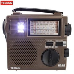 Digital Radio Receiver Emergency Light Dynamo With Built-In Speaker Manual Hand Power