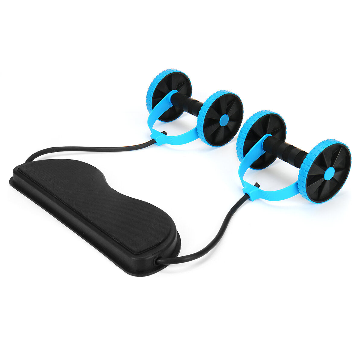 2 In 1 Abdominal Wheel Roller Resistance Bands Fitness Muscle Training Double Wheel Strength Exercise Tools