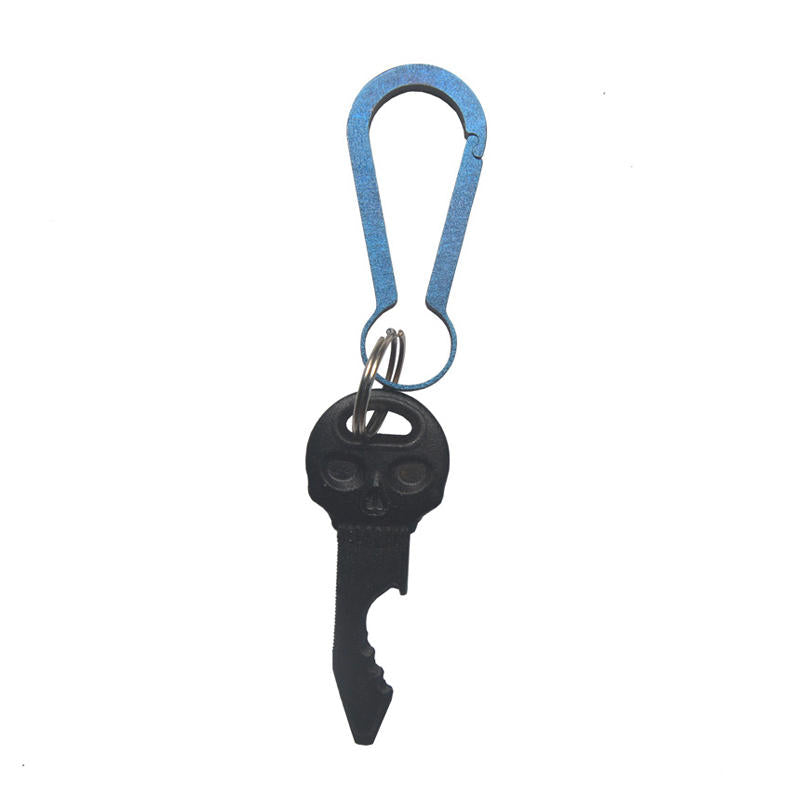 60mm Blue Quick Release Keychain Titanium Alloy Mini Key Ring