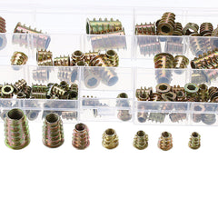 100Pcs M4 to M10 Color Zinc Alloy Wood Furniture Hex Socket Drive Threaded Insert Nut Bolt Fastener