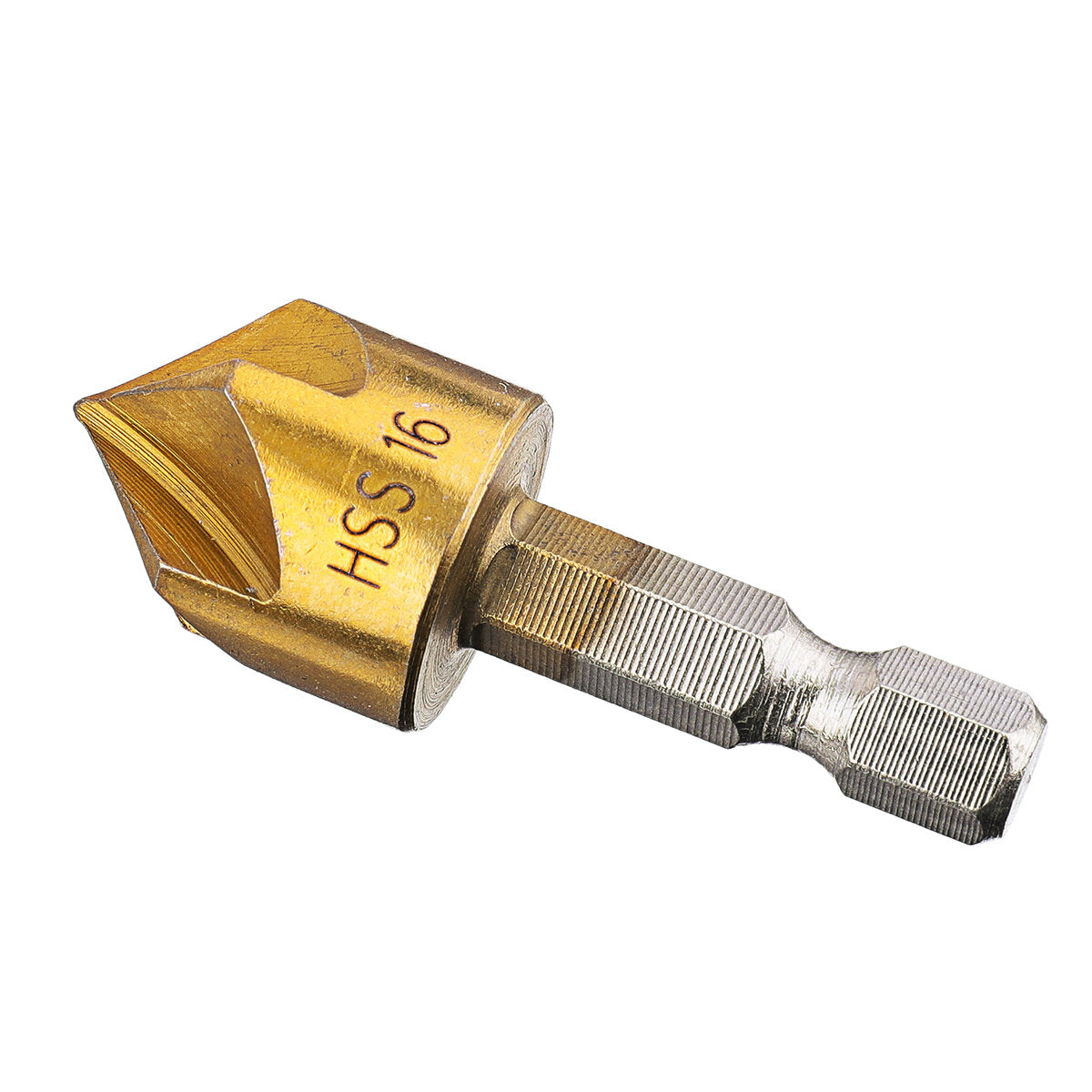 6Pcs 6-19mm Countersink Drill Bit 5 Flutes Hex Shank Titanium Coated Chamfer Cutter Set