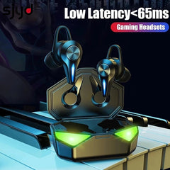 TWS bluetooth Earphone Wireless Game Headset V5.0 Stereo Low Latency Touch Control Noise Cancelling Mic