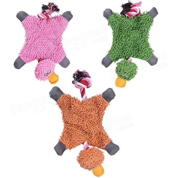 Pet Dog Knot Toy Cute Papa Duck Plush Chew Toy Durable Rope Toy Pet Supplies