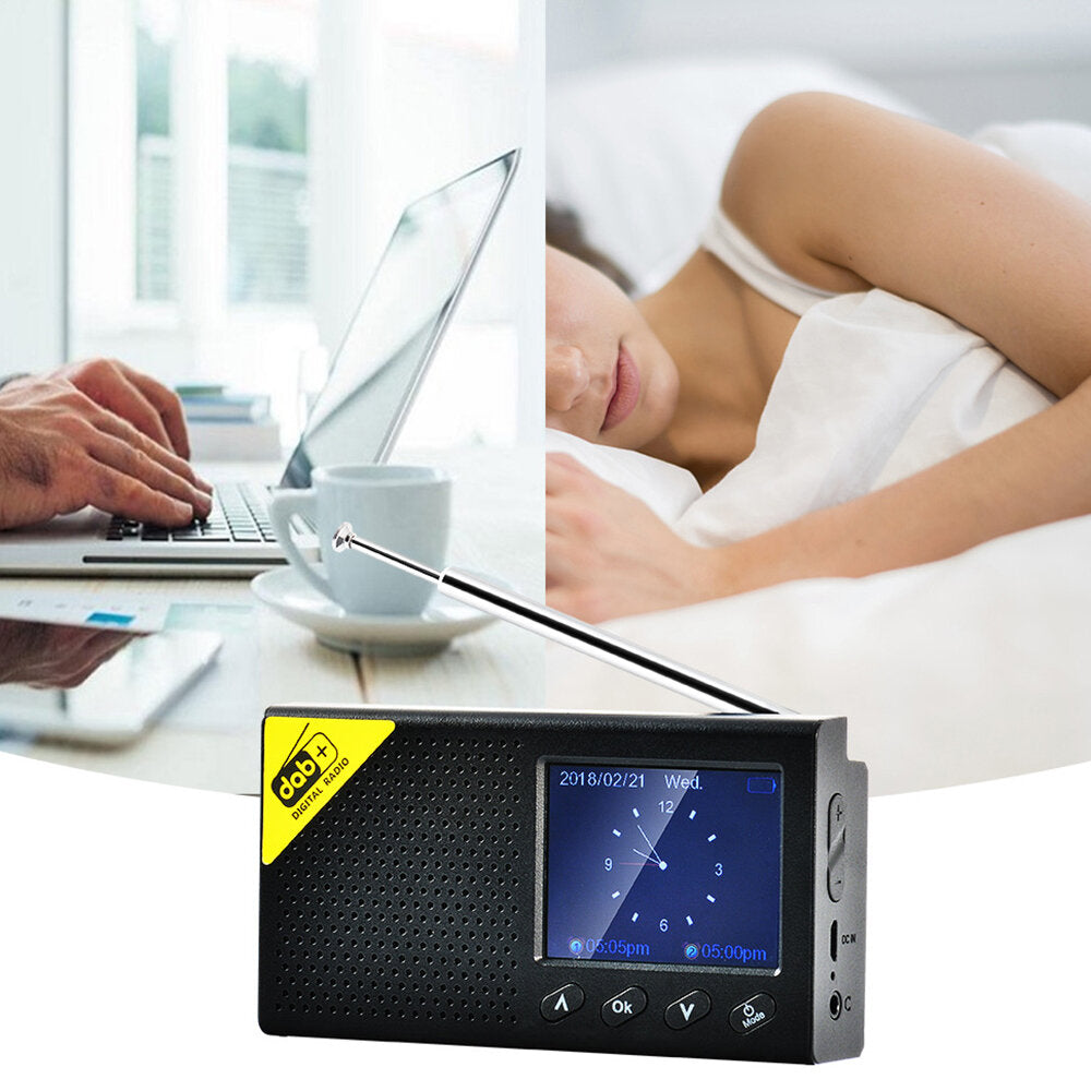Portable 2.4 inch Digital Display Radio DAB/DAB+ FM Receiver 5.0 Bluetooth Speaker Rechargeable