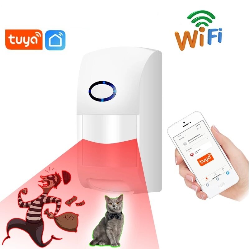 Smart Infrared Human Motion Sensor Alarm Prevent Pet Interference Alarm Buzzer Security Protection Human Body Detection