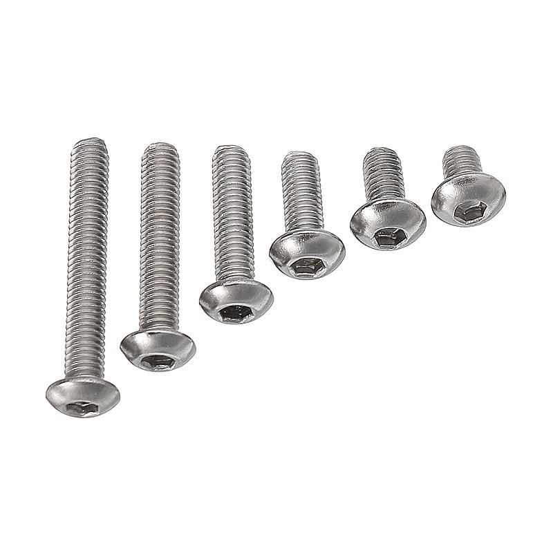 M3SH6 50Pcs M3 Stainless Steel Hex Socket Button Round Head Cap Screw Bolts 4-20mm Optional Length