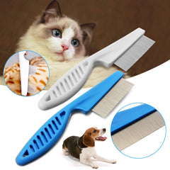 Pet Hair Grooming Comb Flea Shedding Brush Puppy Dog Stainless Pin Cat Supplies Cleaning