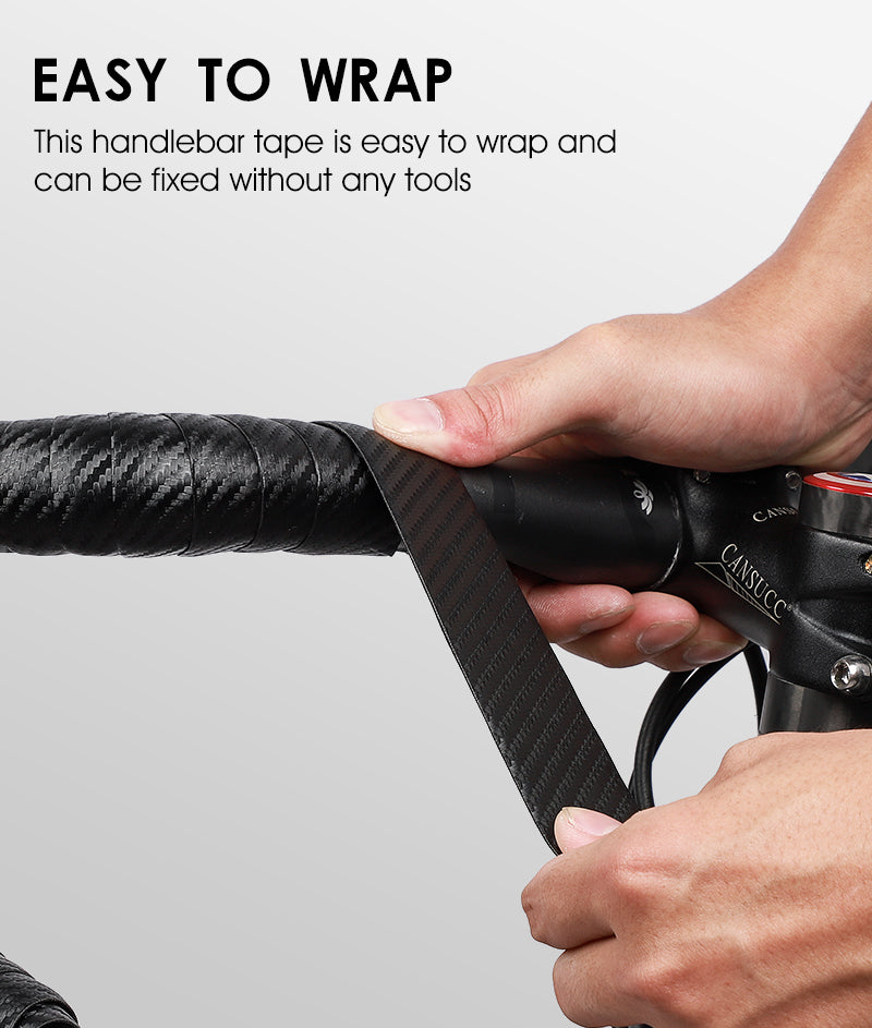 Bike Handlebar Tape Anti-slip Shock Absorption Handle Bar Tape Cycling Handle Accessories with Two Plug