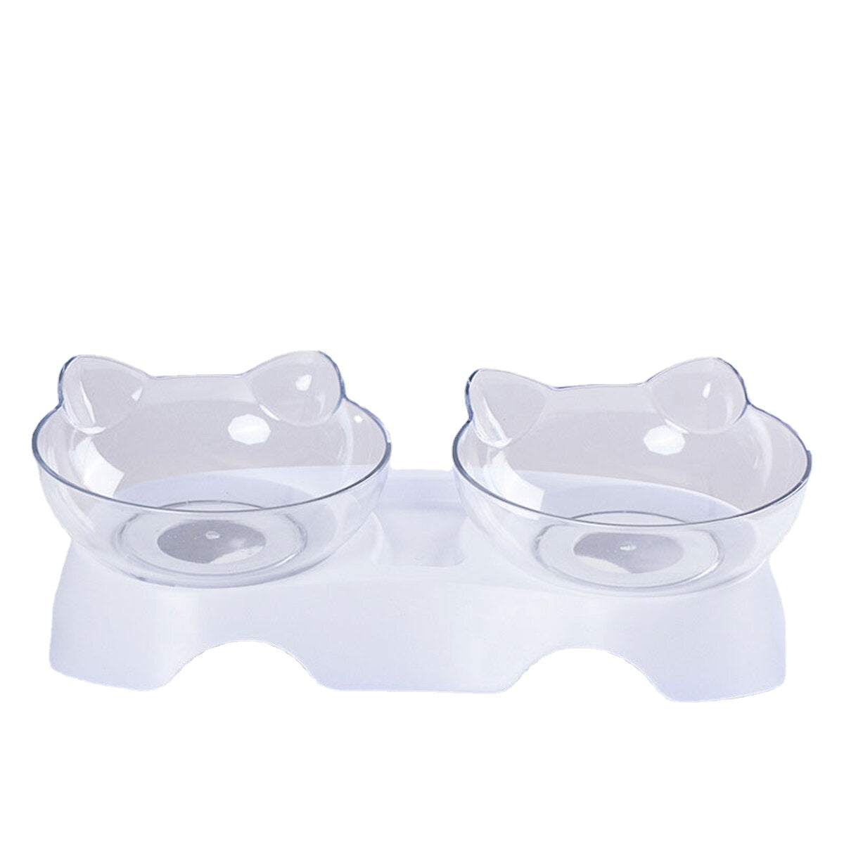 3 Types Oblique Cat Food Bowls Protecting Cervical Vertebra With Water Store Bottle Multi-function Pet Bowl 1/2 Bowls Set