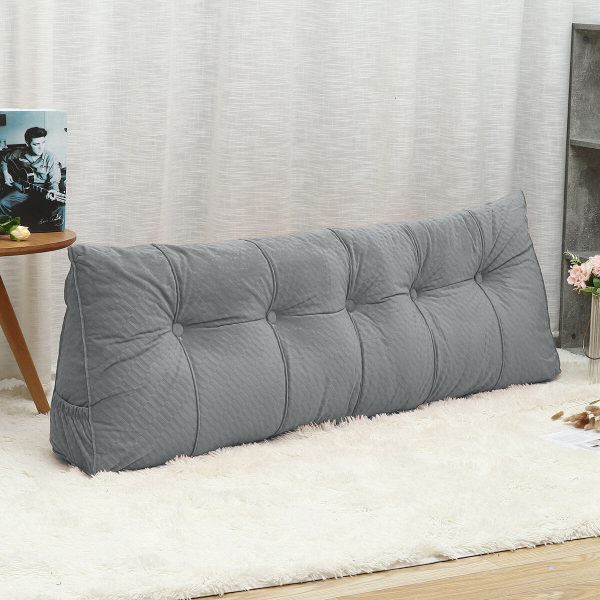 Triangular Headboard Pillow,Triangle Bedside Cushion Reading Pillow Bolster Backrest Positioning Support Pillow for Sofa Bed Home Office Furniture Decorations