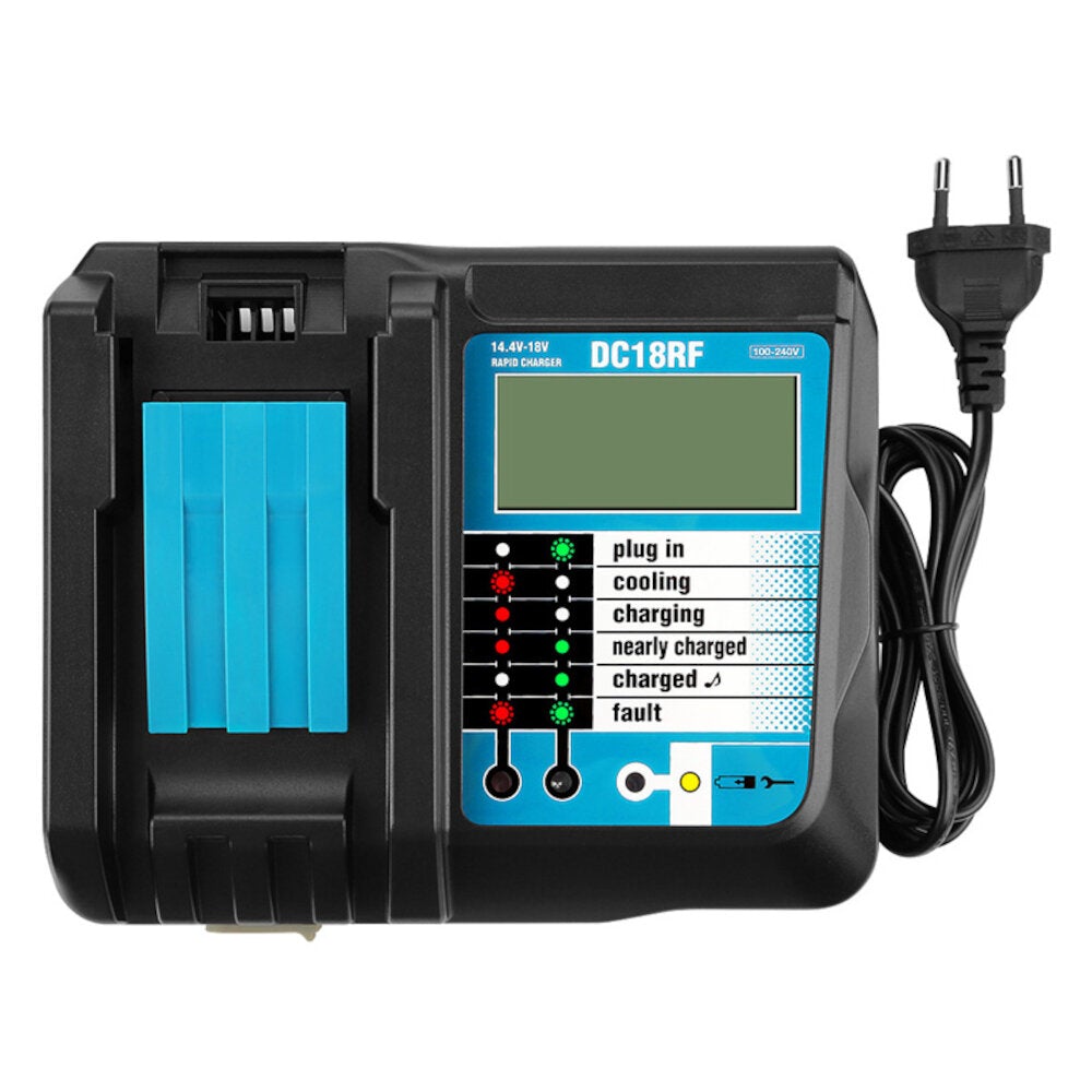 18V 3000mA DC18RF Replacement Battery Charger with LCD Display for Makita BL1815 BL1820 BL1830 BL1840 BL1850 BL1860 BL1430 BL150