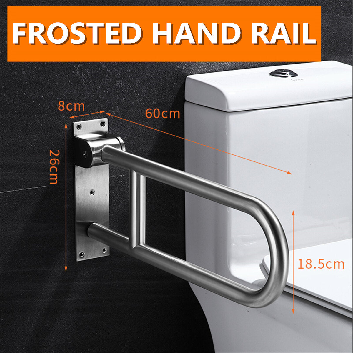 Stainless Steel Toilet Safety Frame Rail Grab Bar Handicap Bathroom Hand Grips